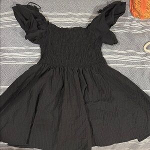 Elegant Black Smocked Dress
